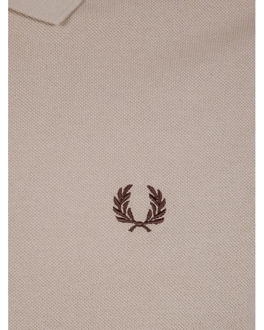 Fred Perry Natural Logo-Embroidered Polo Shirt for men