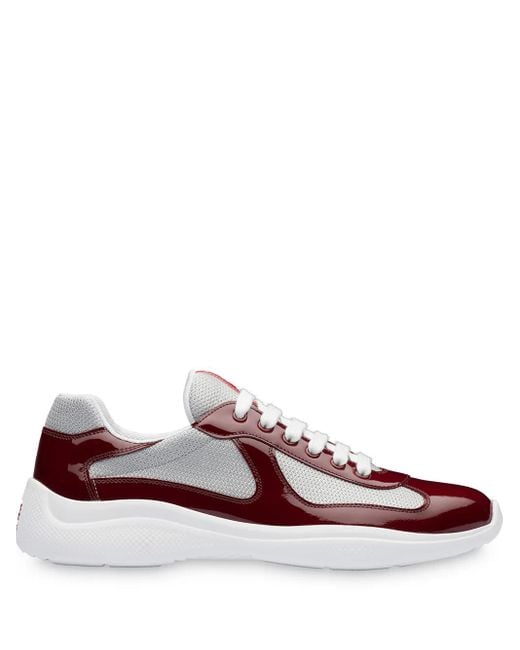 メンズ Prada テクニカル ファブリック スニーカー Red