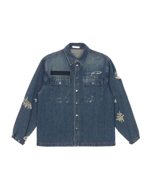 Chaqueta vaquera con efecto envejecido Helmut Lang de hombre de color Blue