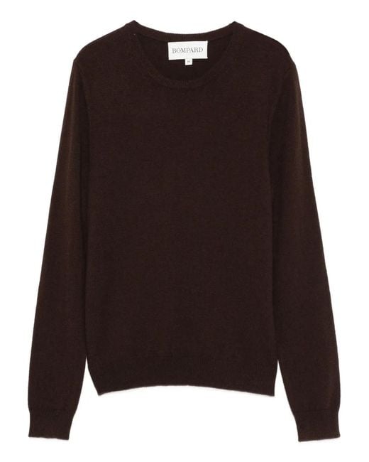Bompard Brown Round-Neck Cashmere Sweater