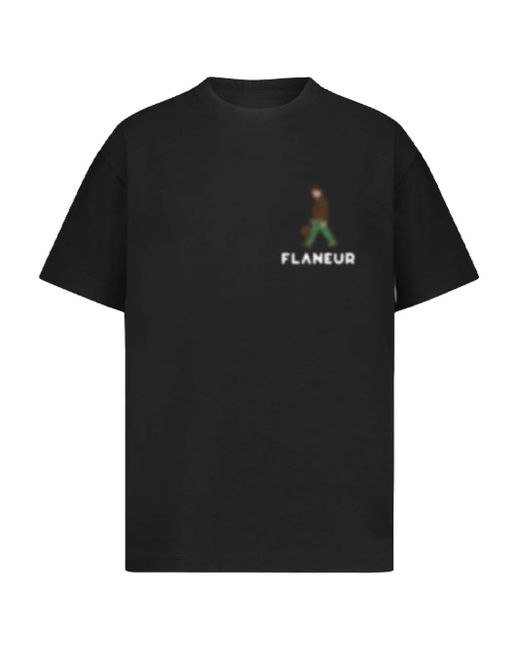 flâneur T-Shirt mit Logo-Print in Black für Herren