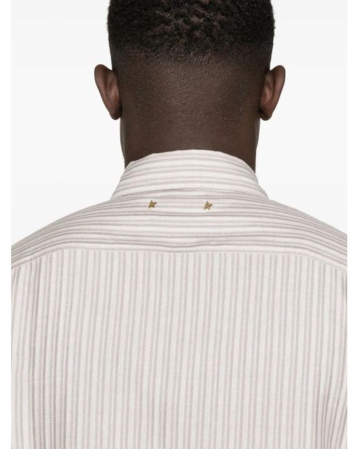 Golden Goose Deluxe Brand White Long-Sleeve Striped Shirt for men