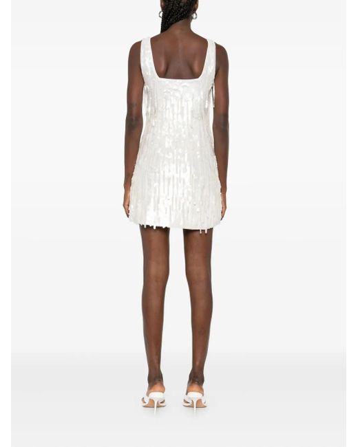 Staud White Le Sable Sequin-Embellished Mini Dress