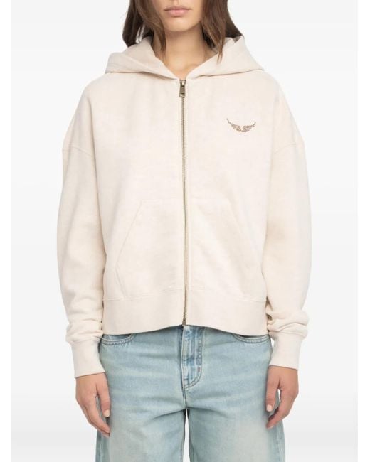 Zadig & Voltaire レディース ホワイト ジップアップ パーカー 【公式 