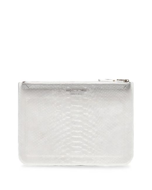 Comme des Garçons White Snakeskin-Effect Wallet