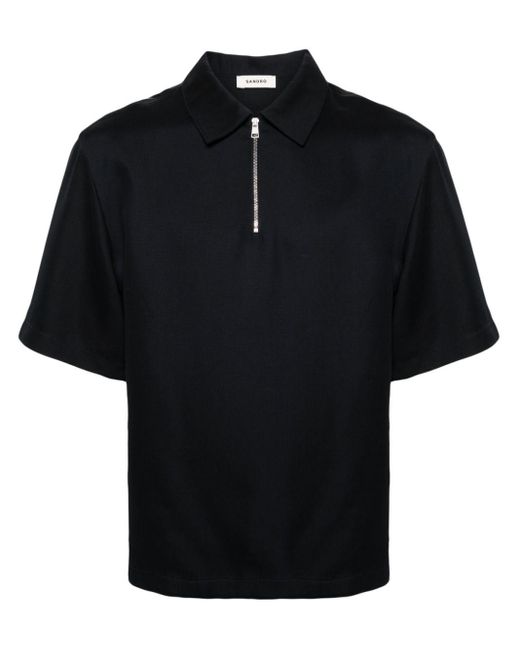 Sandro Black Half-zip Polo Shirt for men