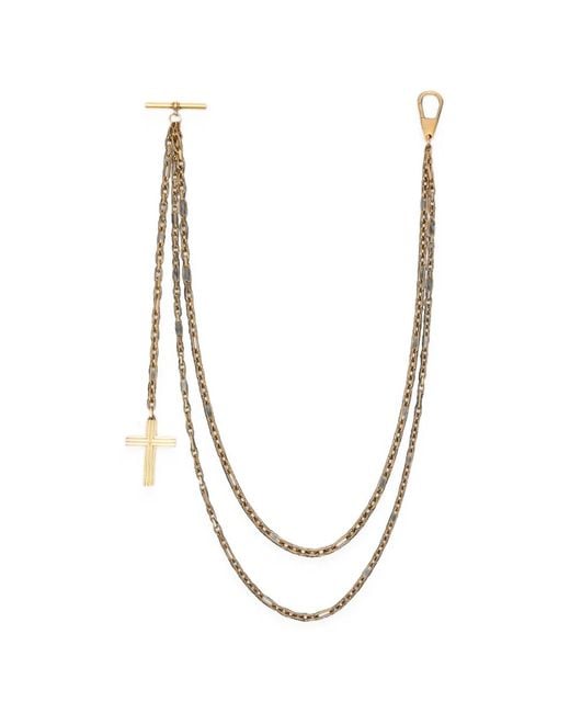 Khaite Metallic Cross-Pendant Layered-Chain Keyring