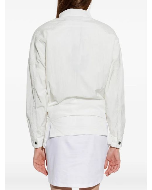 IRO White Wouna Epaulette-Detail Twisted-Waist Jacket