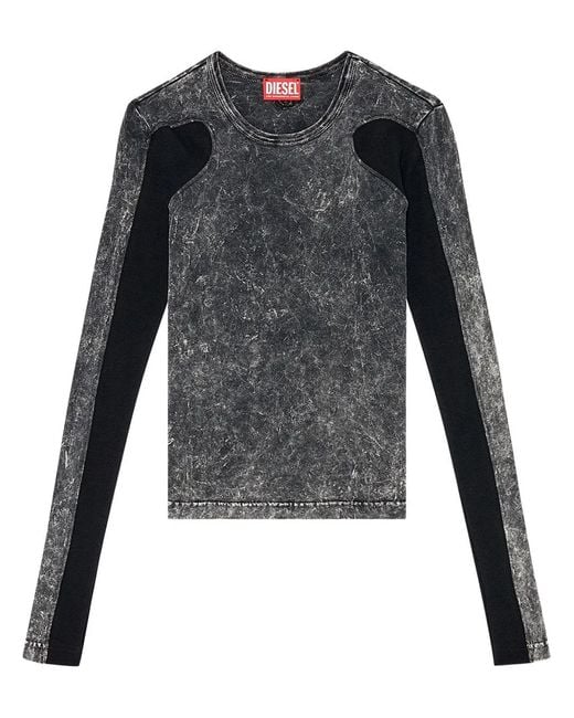 DIESEL Gray T-Lastek Stonewashed Top