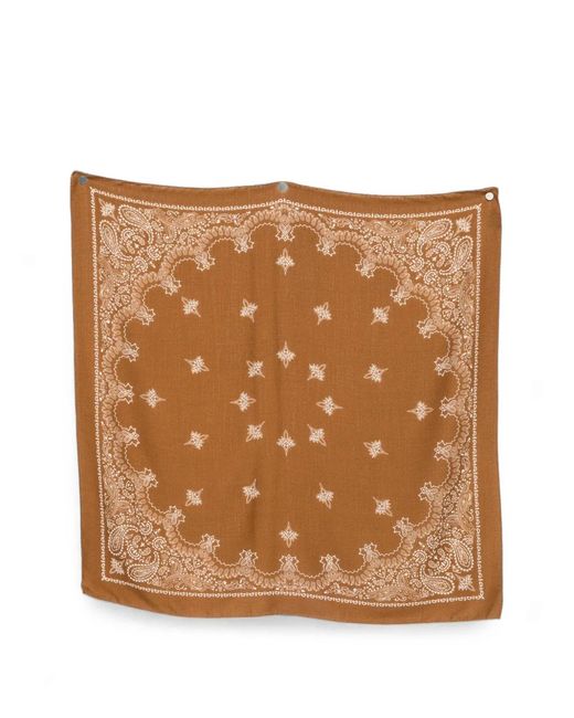 Destin Brown Paisley-Print Wool Scarf