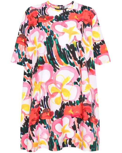 JNBY Red Floral-print Cotton Dress