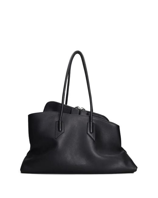 The Attico Black Medium La Passeggiata Zip Tote Bag