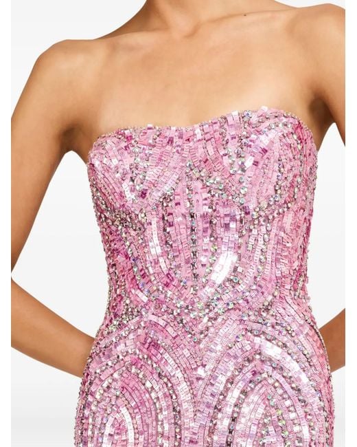 Jenny Packham Pink Euphoria Sequin-Embellished Strapless Dress
