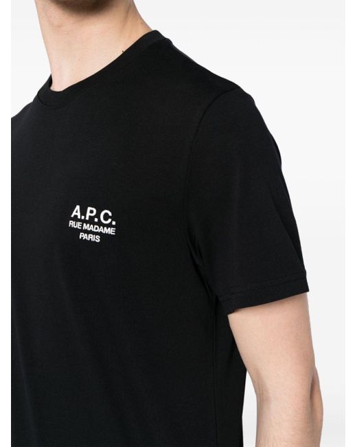 メンズ A.P.C. Raymond ロゴ Tシャツ Black