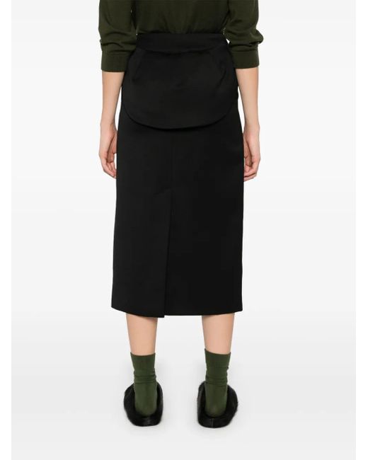 Simone Rocha Black Flap-Detail Midi Skirt