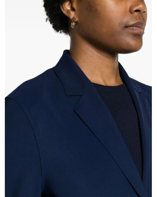 Harris Wharf London Blue Single-Breasted Scuba Coat