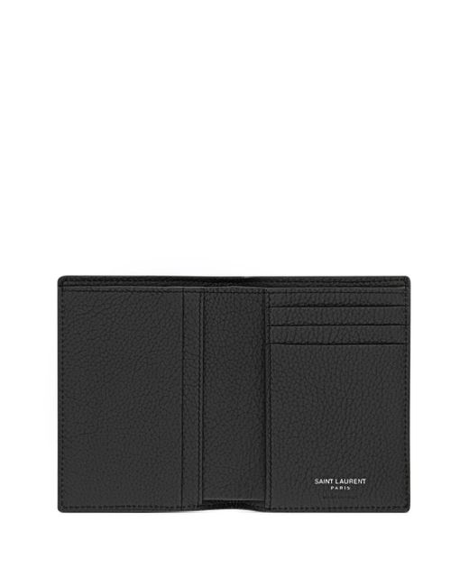 Saint Laurent Black Cassandre Shadow Leather Wallet for men