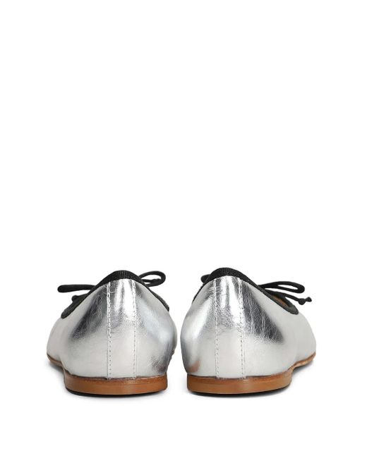 Fabio Rusconi White Metallic Ballet Flats