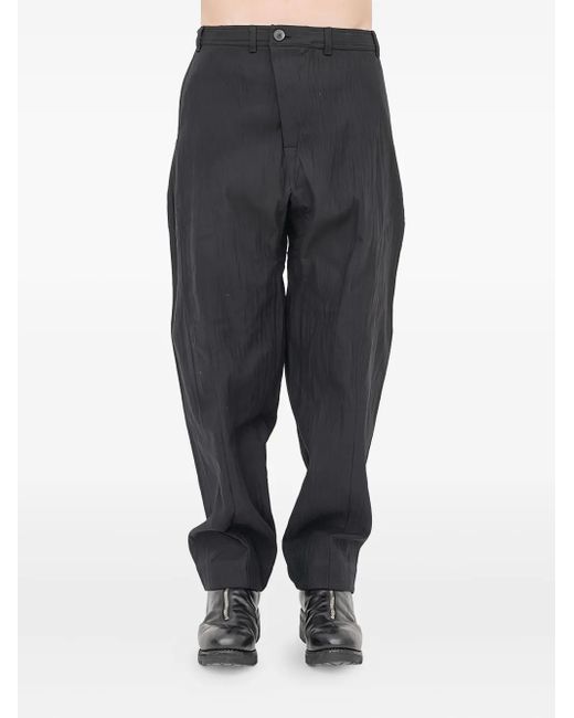 Jan Jan Van Essche Blue Crinkled Cotton Trousers for men