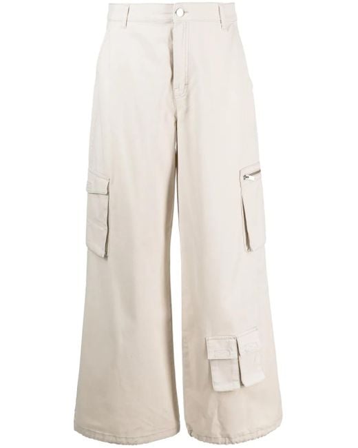 Gestuz Natural Multiple-Pockets Wide Leg Trousers