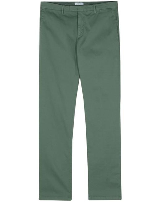 Boglioli Green Pressed-crease Tapered Trousers for men
