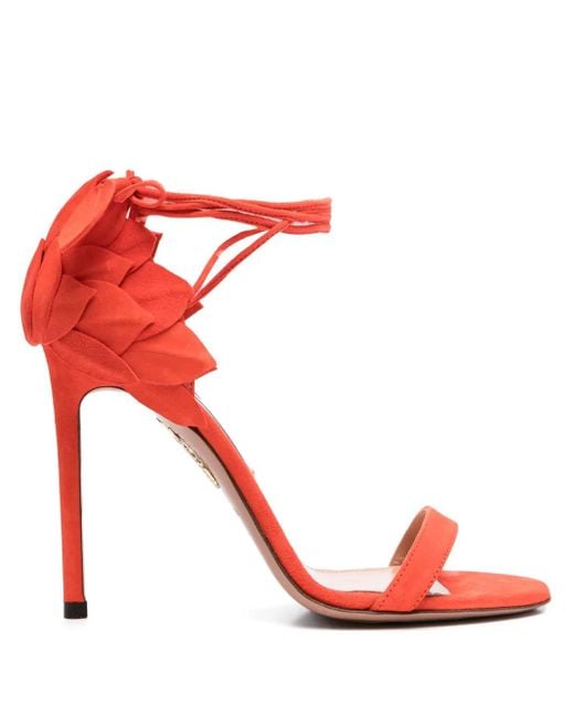 Aquazzura Red Hibiscus Sandals