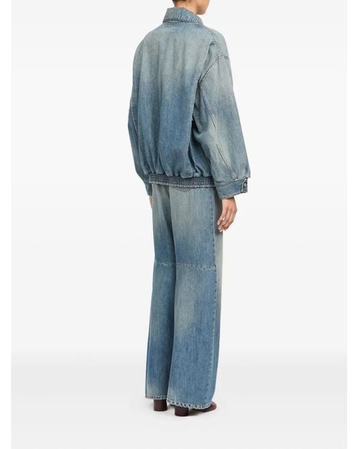 MM6 by Maison Margiela Blue Veste En Jean À Poches Zippées