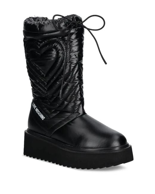 Love Moschino Black Platform Snow Boots