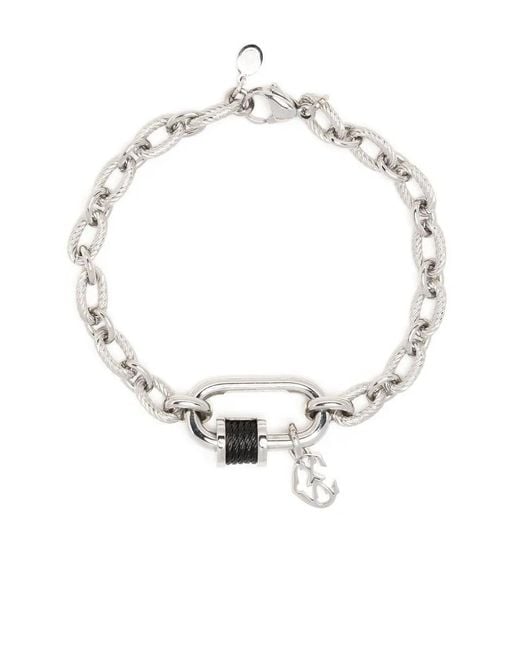 Charriol White Forever Lock Cable-Link Bracelet