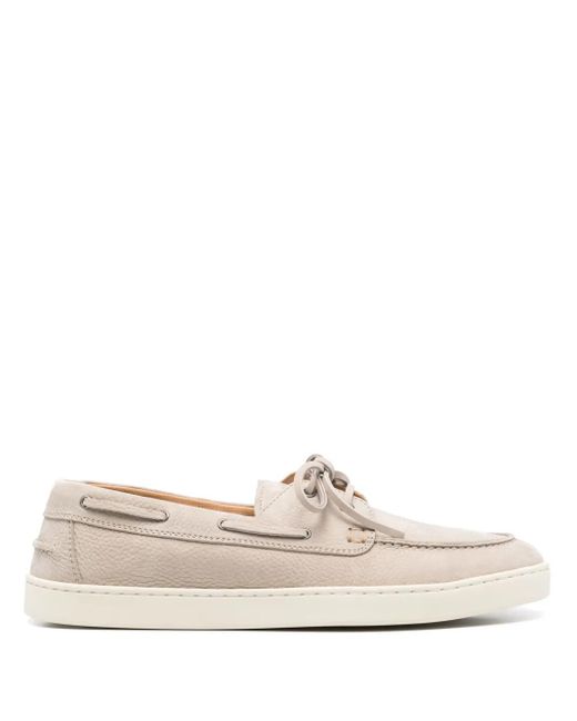 Henderson White Suede Boat Shoes for men