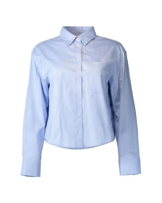 Max Mara Blue Long-Sleeved Button-Up Shirt