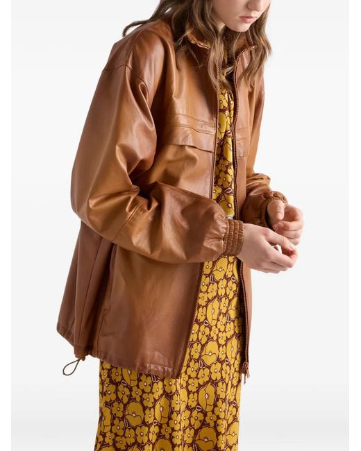 Prada Jack Van Nappa Leer in het Brown