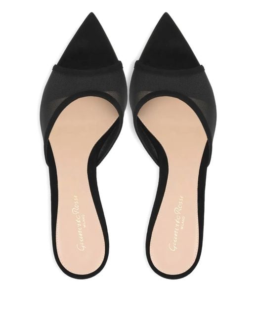 Gianvito Rossi Black 70Mm Dorotea Pointed-Toe Heeled Mules