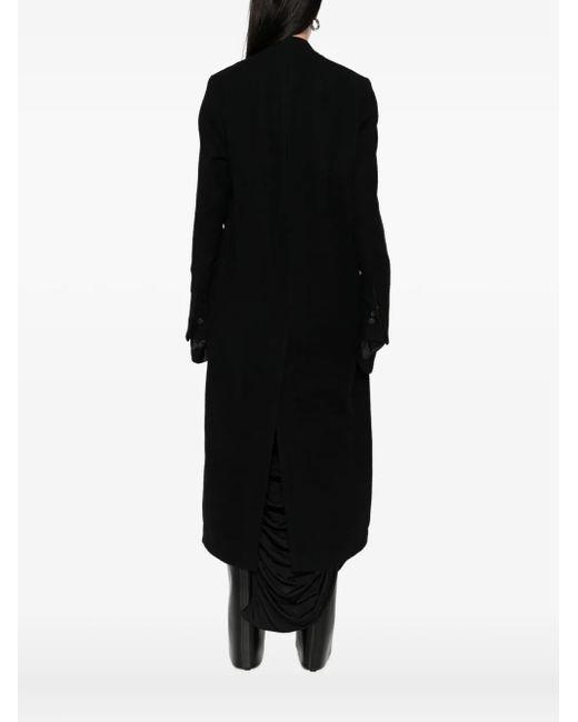 Abrigo de lana con costuras superpuestas Rick Owens de color Black