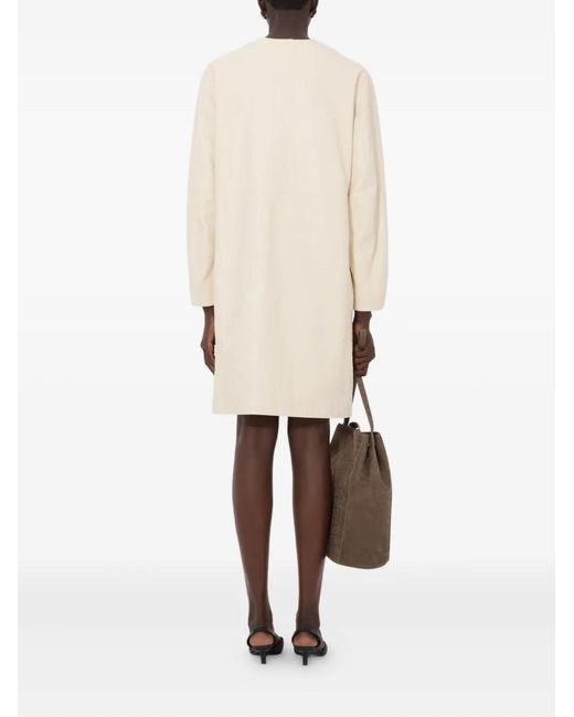 Loulou de Saison White Single-Breasted Collarless Coat