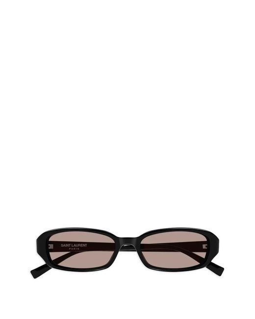 Saint Laurent White Erin Rectangular Slim Sunglasses