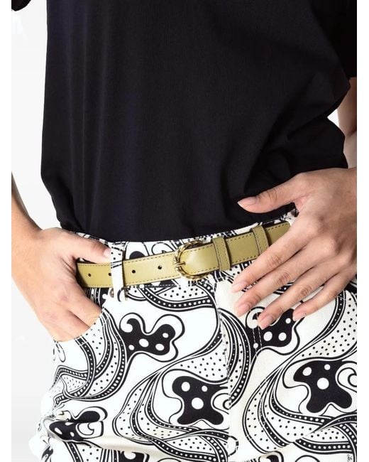 Ulla Johnson Green Gia Twisted-Buckle Leather Belt