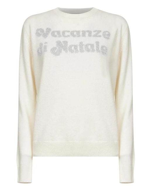 Mc2 Saint Barth White 'New Queen' Crew Neck Sweater