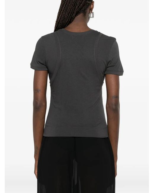 LA PISCINE Black Layered-Detail T-Shirt