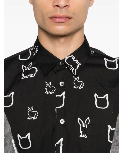 COMME DES GARÇON BLACK Black Graphic-Print Shirt