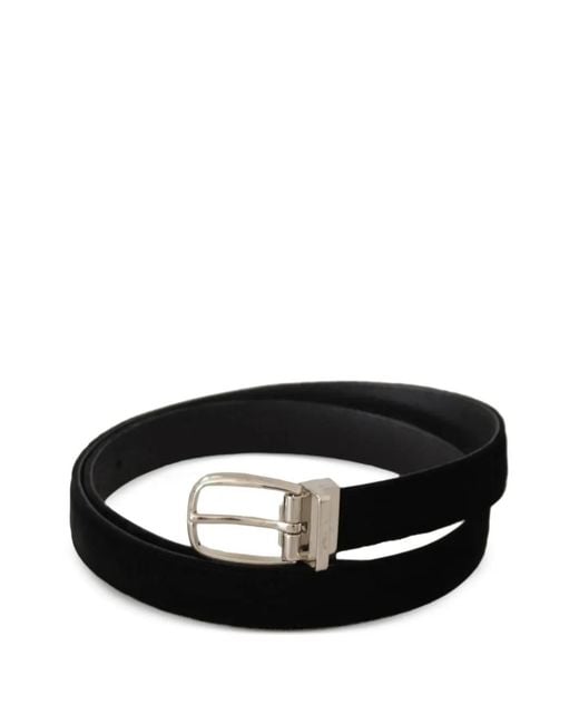 Dolce & Gabbana Black Velvet Buckle Belt for men