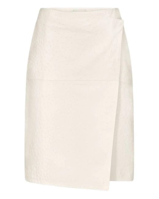 Falda midi asimétrica Gora Loulou de Saison de color Natural