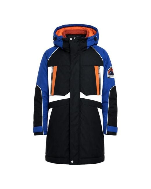 DSquared² Blue Arcticaten Colour-Block Parka for men
