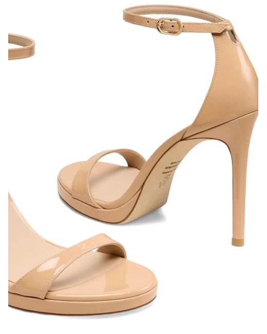 Stuart Weitzman Natural Platform Ankle-Strap Sandals