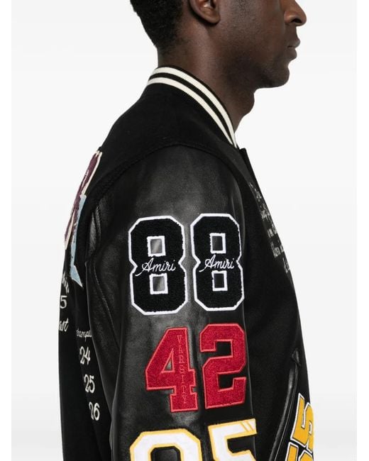 Chaqueta Bómber Con Aplique De Letras Amiri de hombre de color Black