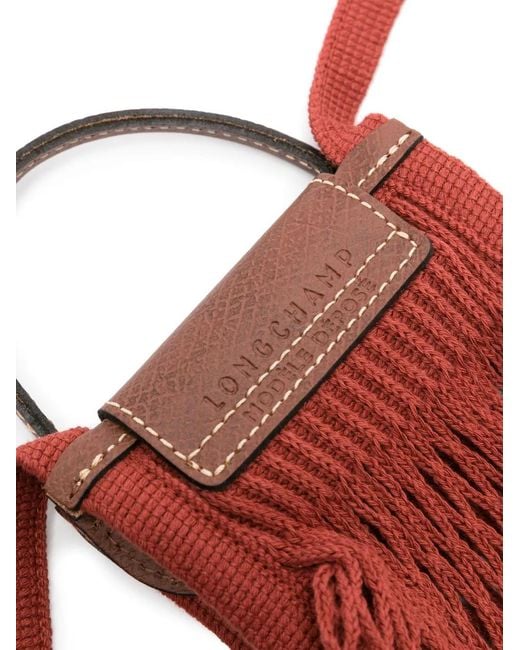 Longchamp Red Le Pliage Filet Mini Bag