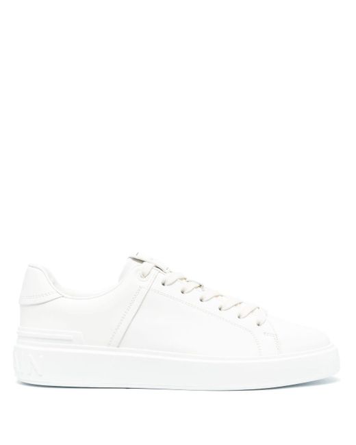 Balmain White B-court Leather Sneakers for men