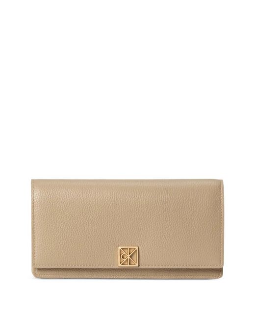 Calvin Klein Natural Logo-Plaque Grained Wallet