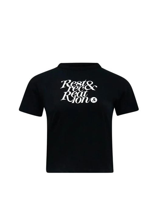 Rest&Recreation Black Logo-Print T-Shirt