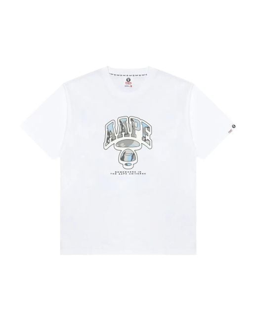 Aape By A Bathing Ape Men's White Cotton T-Shirt